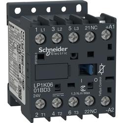 Schneider Electric LP1K0601BD3 ministykač 3P (3Z) 6A AC-3 440V - pomocný kontakt 1V- cívka 24V DC