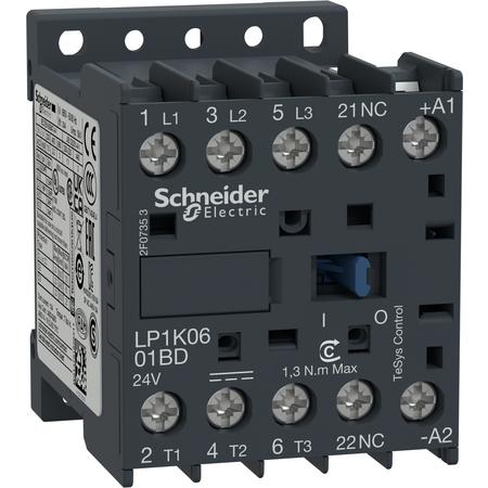 Schneider Electric LP1K0601FD ministykač 3P (3Z) 6A AC-3 440V - pomovný kontakt 1V- cívka 110V 50Hz