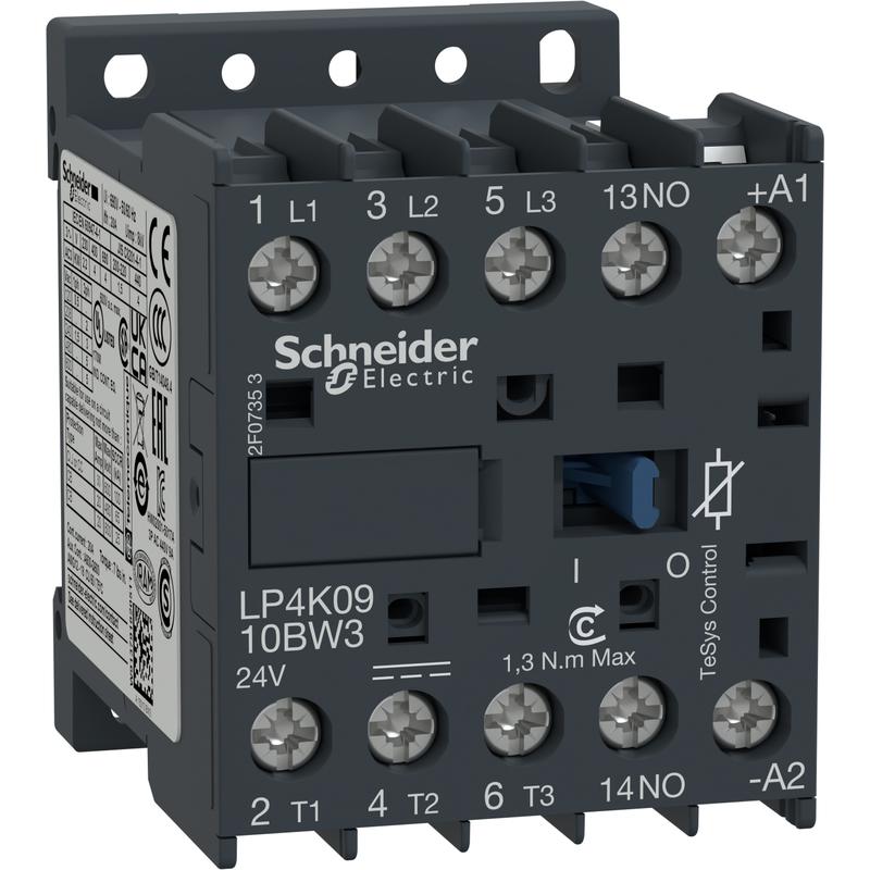 Schneider Electric LP4K0910BW3 ministykač 3P (3Z) 9A AC-3 440V-pomocný kontakt 1Z-cívka 24V DC
