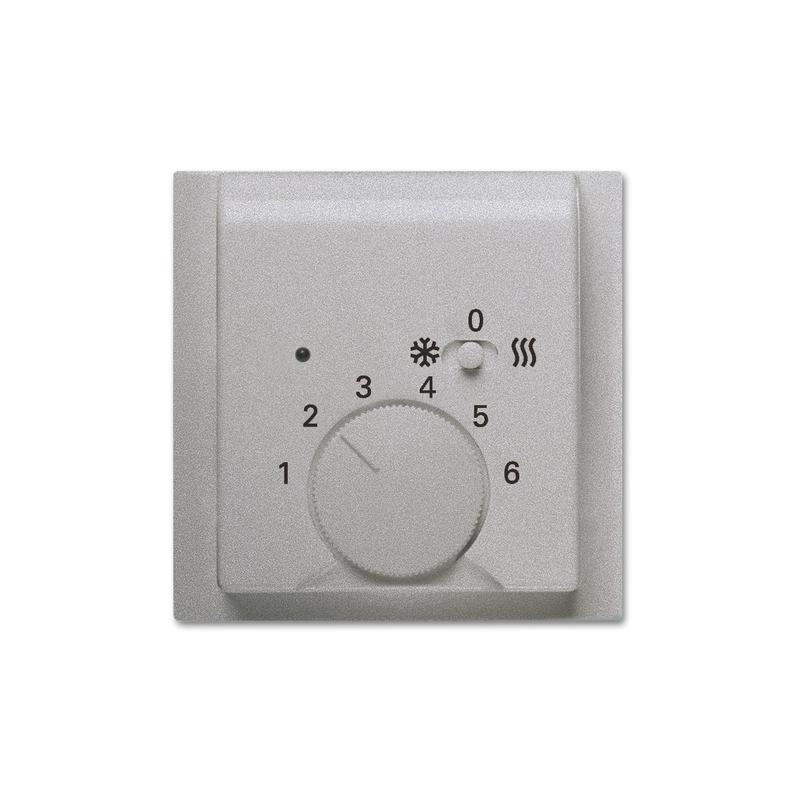 ABB 2CKA001710A4042 Kryt termostatu pro topení/ chlazení, s posuvným přepínačem, saténová stříbrná