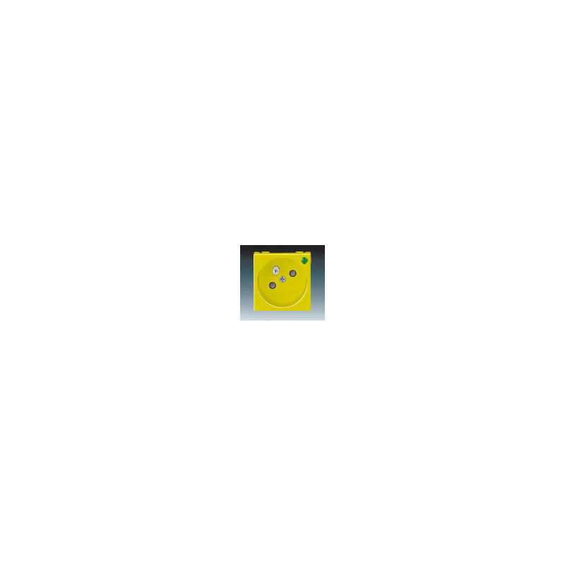 ABB 5580N-C02357 Y Zásuvka 45x45 s ochr. kolíkem, s clonkami, se signalizací provoz. stavu, žlutá (RAL 1018)
