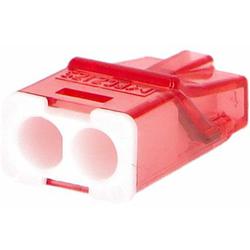Eleman 1014680  Svorka krabicová miniaturní PC212S bezšroubová 2x 0,2-2,5 mm2, transparentní/červená