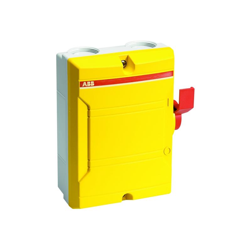 ABB 2CMA142423R1000 Odpínač centrální trojpólový, typ BWS 316Y TPN, žlutá-červená