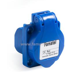 Famatel 13954F Zásuvka vestavná 13954F IP54/230V/16A s ochranným kolíkem, modrá