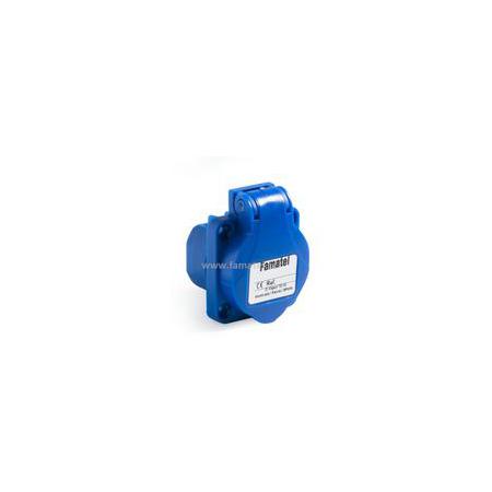 Famatel 13957 Zásuvka vestavná IP54 SCHUKO 230V/16A s postranními ochrannými kontakty, modrá (smyčkovací)