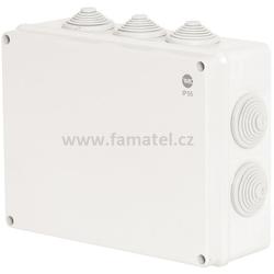 Famatel 68162 Krabice SolidBox IP55, 249x198x81mm, plné víko, stupňovité vývodky (10x)