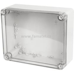 Famatel 68191 Krabice SolidBox IP65, 270x220x106mm, průhledné víko, hladké boky