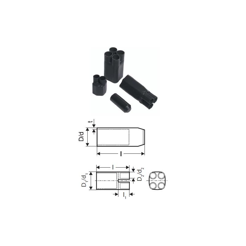 GPH SKK 80/40 Smrštitelná koncovka krycí, 80,0mm/40,0mm