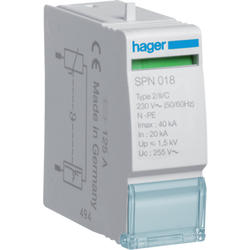 Hager SPN018 Výměnný modul svodiče T2 pro N-PE,  In 20 kA (8/20)