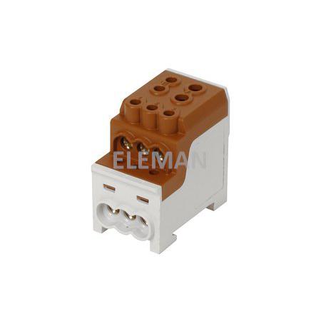 Eleman 1006067 Blok pro rozdělení fází UVB 200 L B, 1pól., 200A, 1000V, hnědý, na DIN