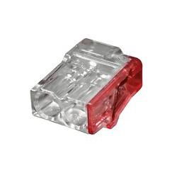 Eleman 1004680 Svorka krabicová miniaturní PC212-R bezšroubová, 2x 0,5-2,5 mm2, transparentní/červená