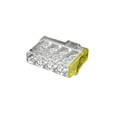Eleman 1004682 Svorka krabicová miniaturní PC214-Y bezšroubová 4x 0,5-2,5 mm2, transparentní/žlutá
