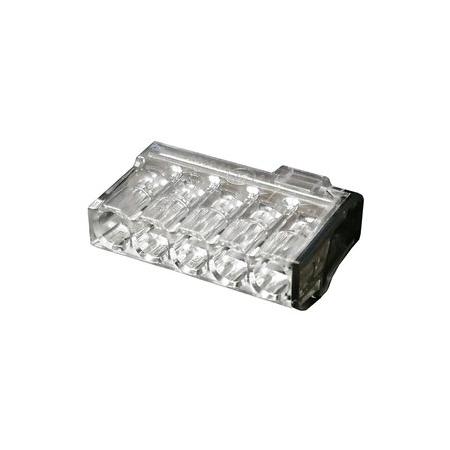 Eleman 1004683 Svorka krabicová miniaturní PC215-G bezšroubová 5x 0,5-2,5 mm2, transparentní/šedá