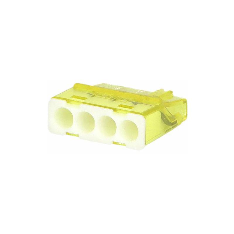 Eleman 1014682 Svorka krabicová miniaturní PC214S bezšroubová 4x 0,2-2,5 mm2, transparentní/žlutá