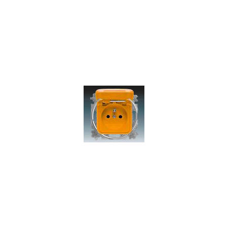 ABB 5519B-A02387 P Zásuvka jednonás. chráněná, s clonkami, s víčkem, s bezšr. svorkami, oranžová