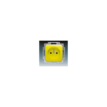 ABB 5518D-A2349 Y Zásuvka jednonásobná s ochranným kolíkem, žlutá