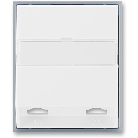 ABB 5013E-A00215 04 Kryt zásuvky telefonní s 2 otvory, bílá / ledová šedá