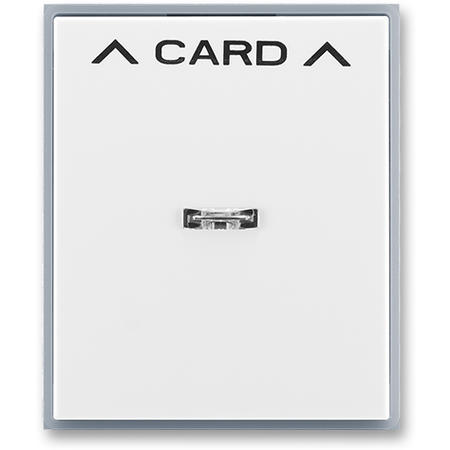 ABB 3559E-A00700 04 Kryt spínače kartového, s čirým průzorem, s potiskem, bílá / ledová šedá