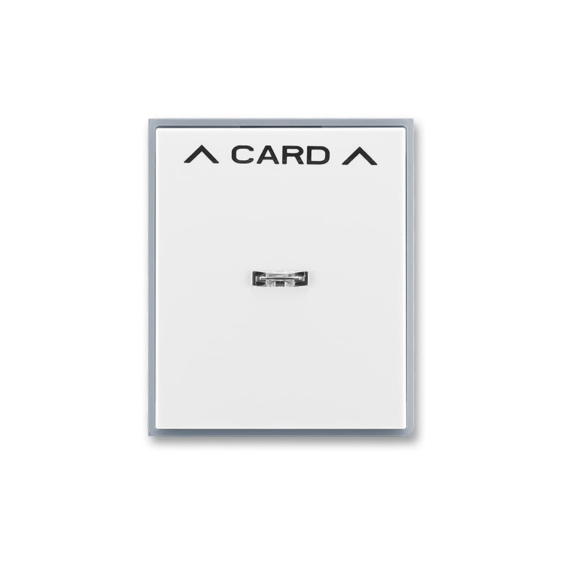 ABB 3559E-A00700 04 Kryt spínače kartového, s čirým průzorem, s potiskem, bílá / ledová šedá