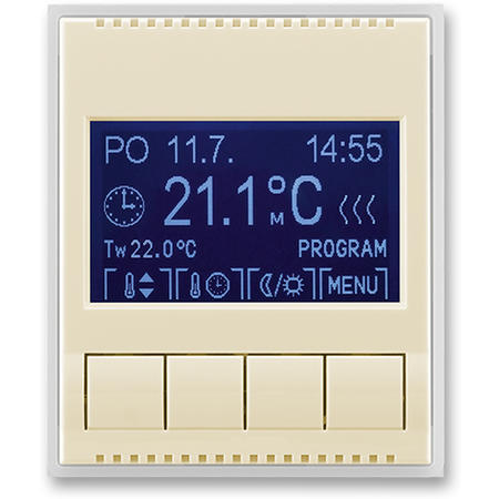 ABB 3292E-A10301 21 Termostat univerzální programovatelný (ovládací jednotka), slonová kost/led. bílá