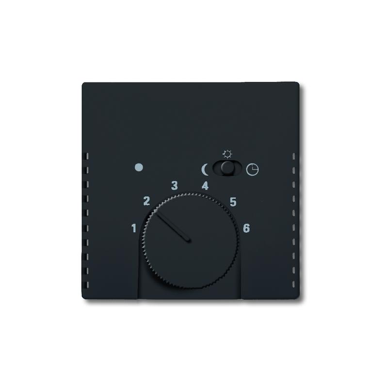 ABB 2CKA001710A3909 Kryt termostatu, s otočným ovladačem a posuvným přepínačem, mechová černá