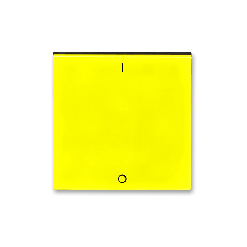 ABB 3559H-A00933 64 Kryt jednoduchý s potiskem a čirým průzorem (pro spínače řaz. 3S), žlutá/kouřová černá