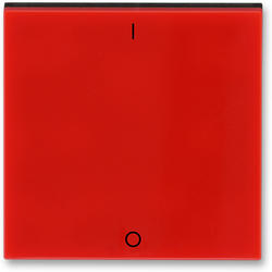 ABB 3559H-A00933 65 Kryt jednoduchý s potiskem a čirým průzorem (pro spínače řaz. 3S), červená/kouř. černá