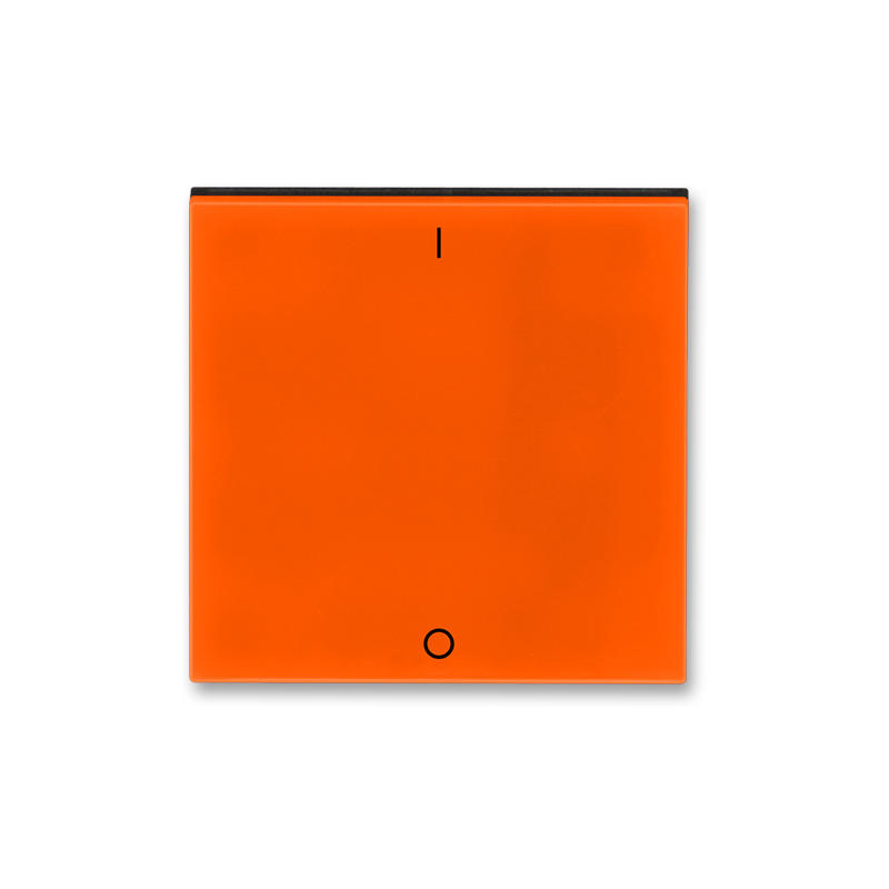 ABB 3559H-A00933 66 Kryt jednoduchý s potiskem a čirým průzorem (pro spínače řaz. 3S), oranžová/kouř. černá