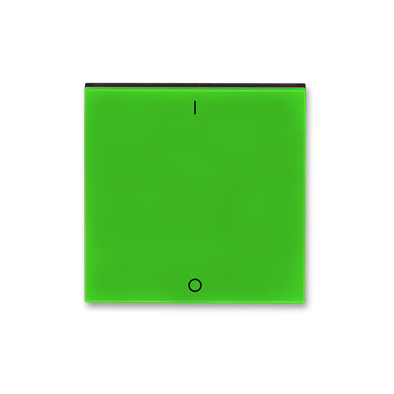 ABB 3559H-A00933 67 Kryt jednoduchý s potiskem a čirým průzorem (pro spínače řaz. 3S), zelená/kouř. černá
