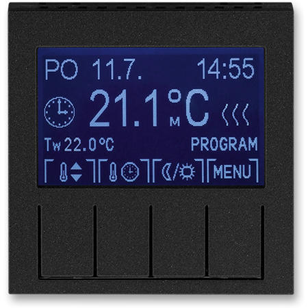 ABB 3292H-A10301 63 Termostat univerzální programovatelný (ovládací jednotka), onyx/kouřová černá