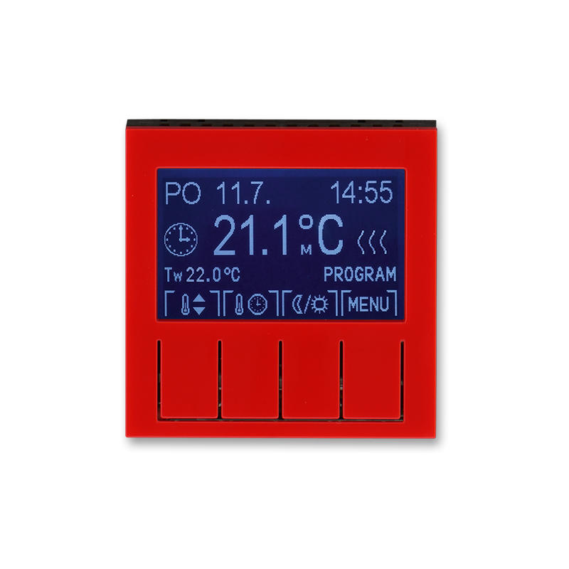 ABB 3292H-A10301 65 Termostat univerzální programovatelný (ovládací jednotka), červená/kouř. černá