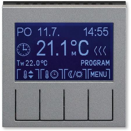 ABB 3292H-A10301 69 Termostat univerzální programovatelný (ovládací jednotka), ocelová/kouř. černá