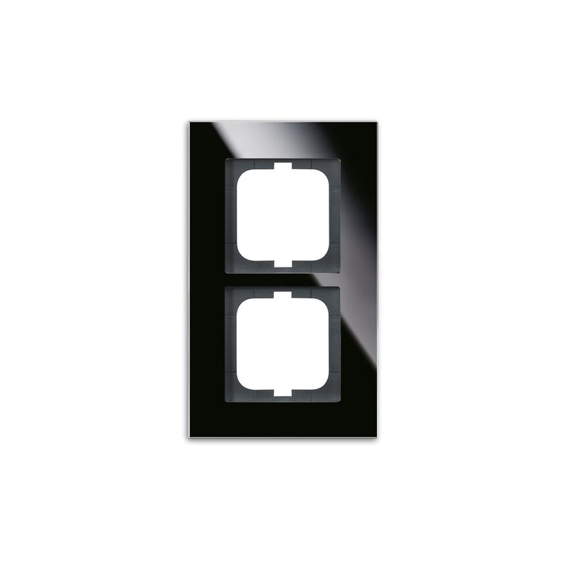 ABB 2CKA001754A4323 Rámeček dvojnásobný, pro vodorovnou i svislou montáž, černé sklo