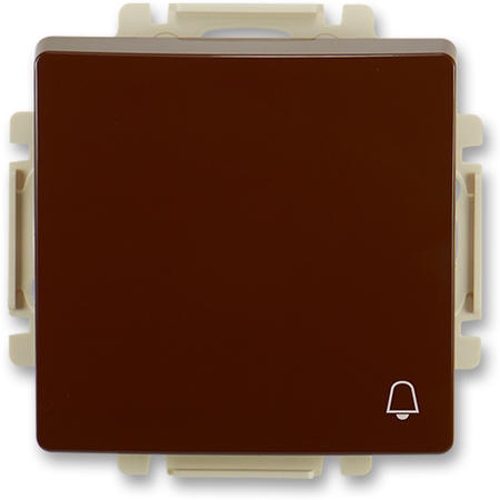 ABB 3557G-A80343 H1 Ovládač tlačítkový zapínací, s krytem, se symbolem zvonku, řaz. 1/0, hnědá