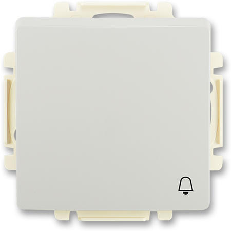 ABB 3557G-A80343 S1 Ovládač tlačítkový zapínací, s krytem, se symbolem zvonku, řaz. 1/0, světle šedá