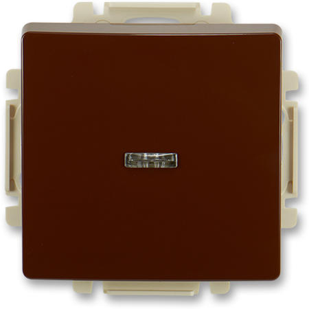 ABB 3557G-A91342 H1 Ovládač tlačítkový zapínací, s průzorem, řazení 1/0So, 10/S, s krytem, hnědá