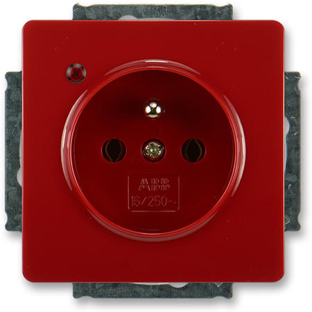 ABB 5598G-A02349 R1 Zásuvka jednonásobná, s ochranou před přepětím, karmínová (RAL 3003)