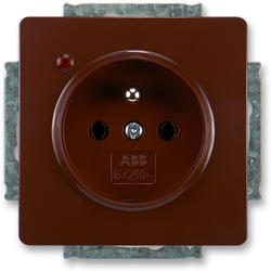 ABB 5598G-A02349 H1 Zásuvka jednonásobná, s ochranou před přepětím, hnědá