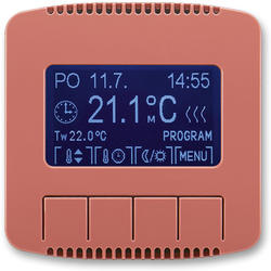 ABB 3292A-A10301 R2 Termostat univerzální programovatelný (ovládací jednotka), vřesová červená