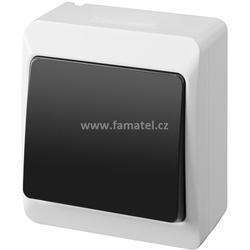 Famatel 5331-01 GALATEA IP44 Přepínač střídavý č.6 (bílá / kolébka černá)