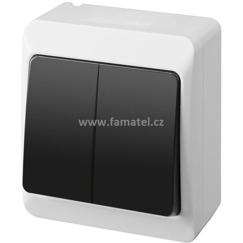Famatel 5332-01 GALATEA IP44 Spínač sériový č.5 (bílá / kolébka černá)
