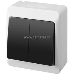 Famatel 5332-01 GALATEA IP44 Spínač sériový č.5 (bílá / kolébka černá)