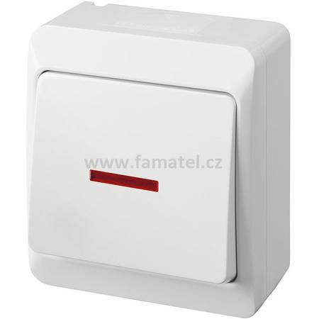Famatel 5341-02 GALATEA IP44 Přepínač střídavý podsvětlený č.6So (bílá)