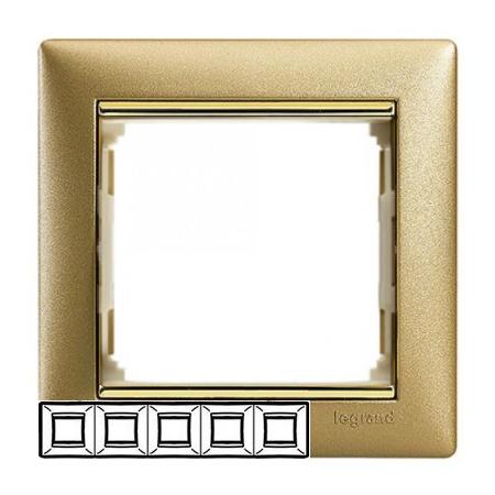 Legrand 770305 VALENA rámeček 5p matné zlato