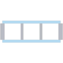 OBZOR DSE 00-00000-133045 Rámeček trojnásobný - boky hliník, seversky modrý
