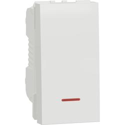 Schneider Electric NU316118S Unica - Spínač jednopólový se signalizační kontrolkou řazení 1Ss, 16A, 1M, Bílý
