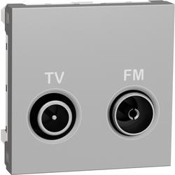 Schneider Electric NU345230 Unica - Zásuvka TV/R koncová, 4 dB, 2M, Aluminium
