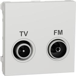 Schneider Electric NU345318 Unica - Zásuvka TV/R průběžná 1,5 dB, 2M, Bílá
