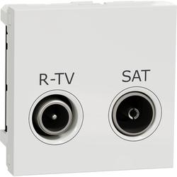 Schneider Electric NU345418 Unica - Zásuvka TV-R/SAT individuální 2 dB, 2M, Bílá