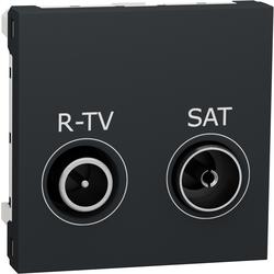 Schneider Electric NU345454 Unica - Zásuvka TV-R/SAT individuální 2 dB, 2M, Antracit